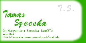 tamas szecska business card
